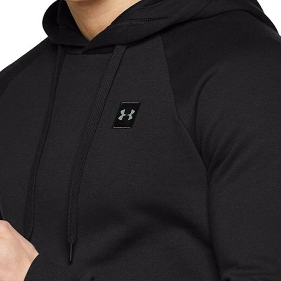 Under Armour Men's Coldgear Fleece Pullover Patch Hoodie - Black (X-Large) - Picture 4 of 6